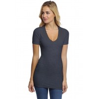 T-shirt long col V manches courtes en modal SYLVIA08