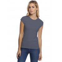 T-shirt coupe droite ras du cou manches courtes capes en modal SACHA02