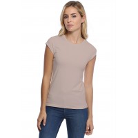 T-shirt coupe droite ras du cou manches courtes capes en modal SACHA02