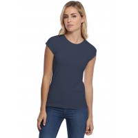 T-shirt coupe droite ras du cou manches courtes capes en modal SACHA02
