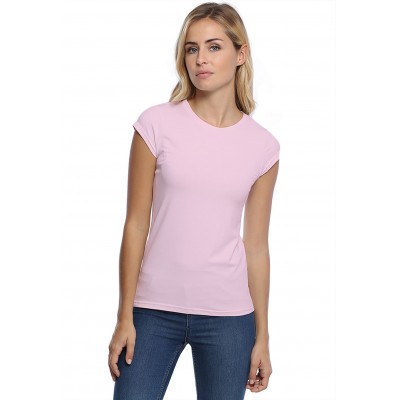 T-shirt coupe droite ras du cou manches courtes capes en modal SACHA02