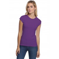 T-shirt coupe droite ras du cou manches courtes capes en modal SACHA02