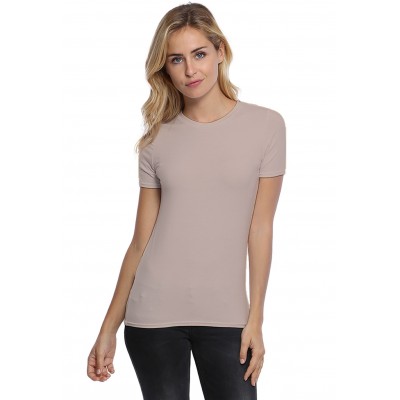 T-shirt coupe droite col ras du cou bande rapportée en modal SACHA03