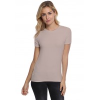 T-shirt coupe droite col ras du cou bande rapportée en modal SACHA03