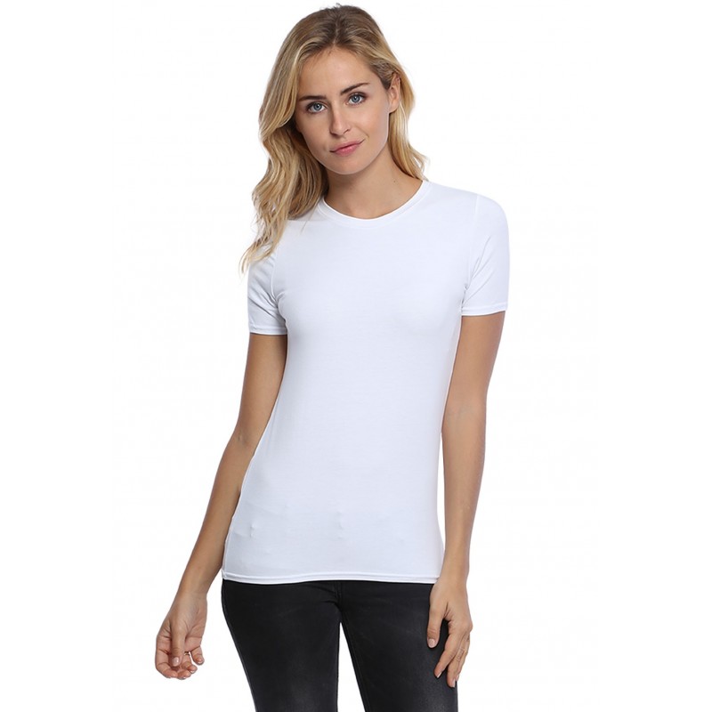 T-shirt coupe droite col ras du cou bande rapportée en modal SACHA03 T-shirt coupe droite col ras du cou bande rapportée en modal SACHA03