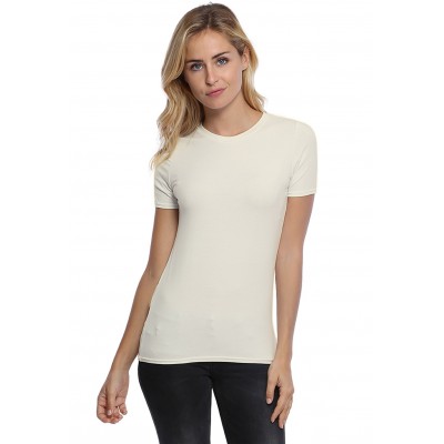 T-shirt coupe droite col ras du cou bande rapportée en modal SACHA03