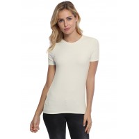T-shirt coupe droite col ras du cou bande rapportée en modal SACHA03