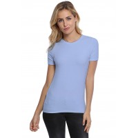 T-shirt coupe droite col ras du cou bande rapportée en modal SACHA03