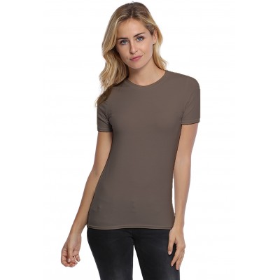 T-shirt coupe droite col ras du cou bande rapportée en modal SACHA03