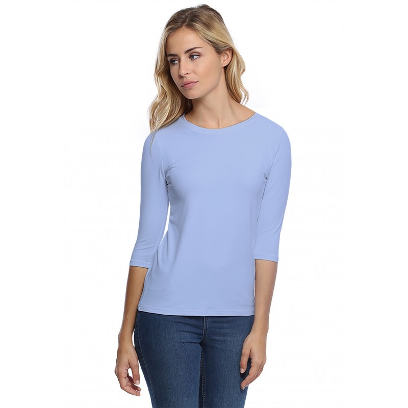 T-shirt coupe droite col ras du cou manches 3-4 en modal SACHA04 T-shirt coupe droite col ras du cou manches 3-4 en modal SACHA04