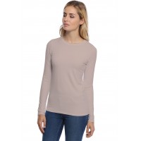 T-shirt coupe droite col ras du cou manches longues en modal SACHA05