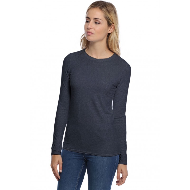 T-shirt coupe droite col ras du cou manches longues en modal SACHA05 T-shirt coupe droite col ras du cou manches longues en modal SACHA05