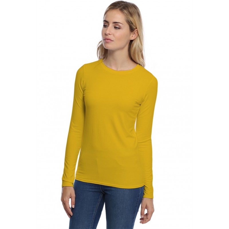 T-shirt coupe droite col ras du cou manches longues en modal SACHA05 T-shirt coupe droite col ras du cou manches longues en modal SACHA05