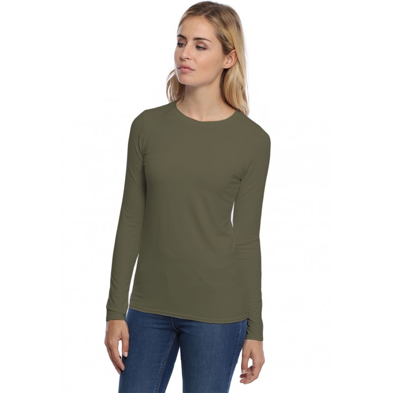 T-shirt coupe droite col ras du cou manches longues en modal SACHA05 T-shirt coupe droite col ras du cou manches longues en modal SACHA05