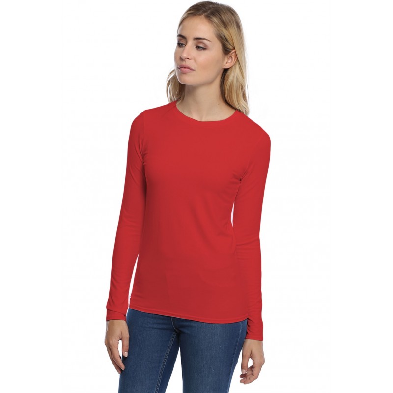 T-shirt coupe droite col ras du cou manches longues en modal SACHA05 T-shirt coupe droite col ras du cou manches longues en modal SACHA05