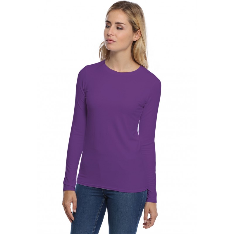 T-shirt coupe droite col ras du cou manches longues en modal SACHA05 T-shirt coupe droite col ras du cou manches longues en modal SACHA05