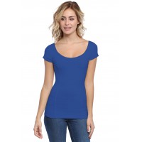 T-shirt avec surpiqures manches courtes en modal CATE02