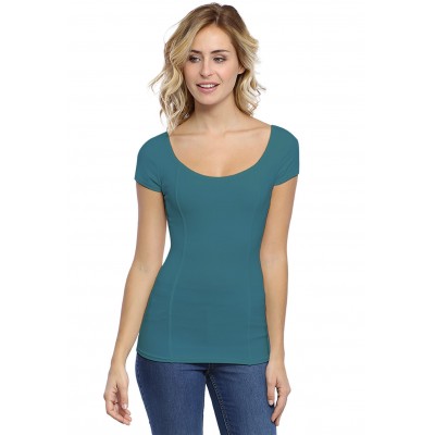 T-shirt avec surpiqures manches courtes en modal CATE02