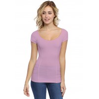 T-shirt avec surpiqures manches courtes en modal CATE02