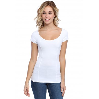 T-shirt avec surpiqures manches courtes en modal CATE02