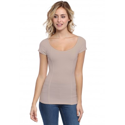 T-shirt avec surpiqures manches courtes en modal CATE02