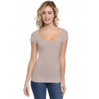 T-shirt avec surpiqures manches courtes en modal CATE02