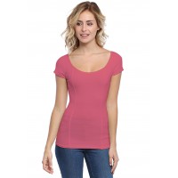 T-shirt avec surpiqures manches courtes en modal CATE02