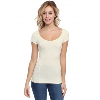 T-shirt avec surpiqures manches courtes en modal CATE02