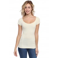 T-shirt avec surpiqures manches courtes en modal CATE02