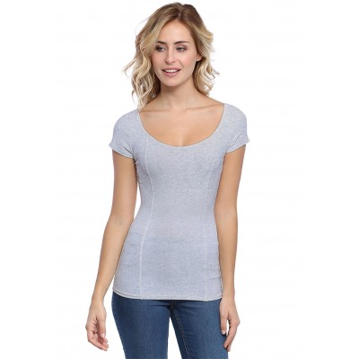 T-shirt avec surpiqures manches courtes en modal CATE02