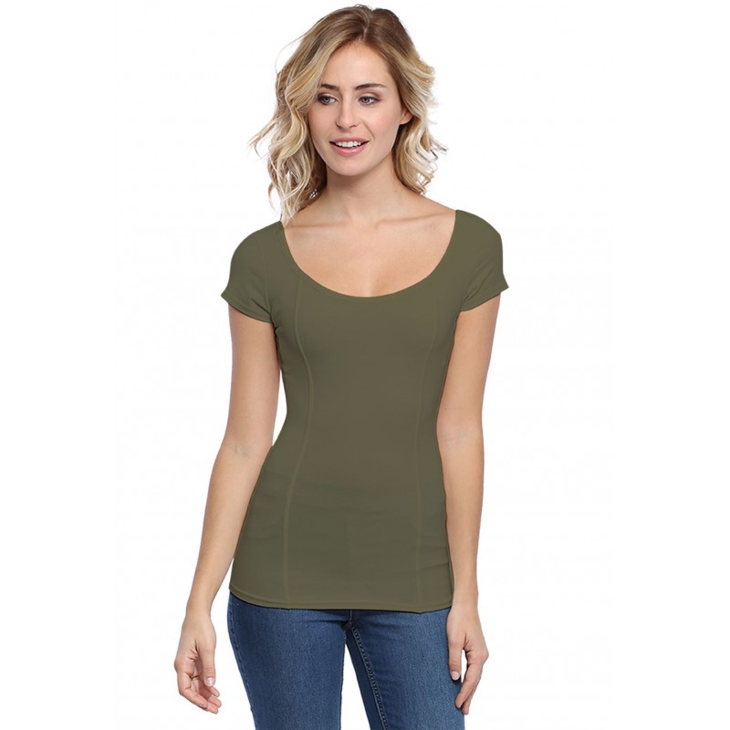 T-shirt avec surpiqures manches courtes en modal CATE02 T-shirt avec surpiqures manches courtes en modal CATE02
