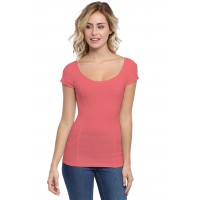 T-shirt avec surpiqures manches courtes en modal CATE02