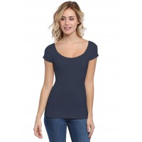 T-shirt avec surpiqures manches courtes en modal CATE02
