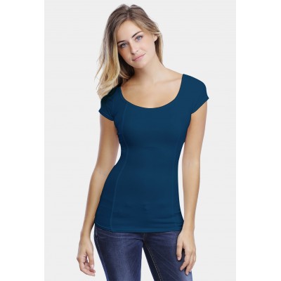 T-shirt avec surpiqures manches courtes en modal CATE02