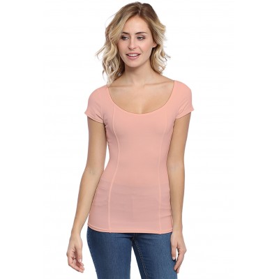 T-shirt avec surpiqures manches courtes en modal CATE02