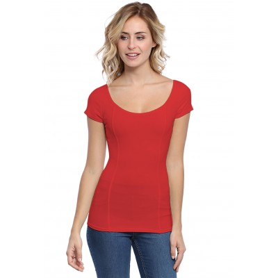 T-shirt avec surpiqures manches courtes en modal CATE02
