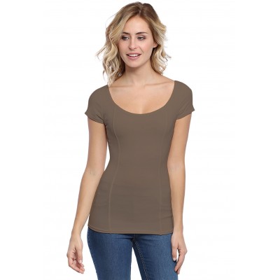 T-shirt avec surpiqures manches courtes en modal CATE02