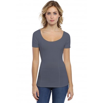 T-shirt avec surpiqures manches courtes en modal CATE03