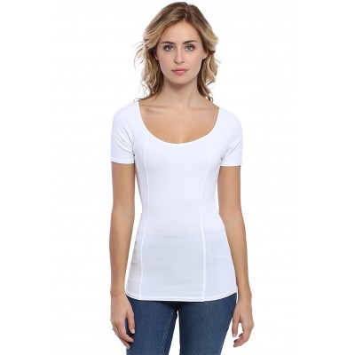T-shirt avec surpiqures manches courtes en modal CATE03