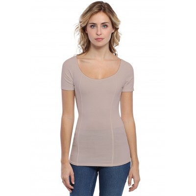 T-shirt avec surpiqures manches courtes en modal CATE03
