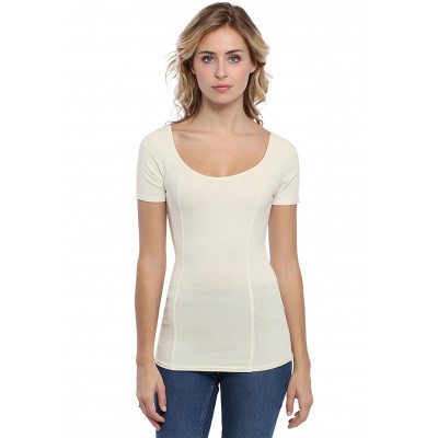 T-shirt avec surpiqures manches courtes en modal CATE03