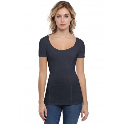 T-shirt avec surpiqures manches courtes en modal CATE03