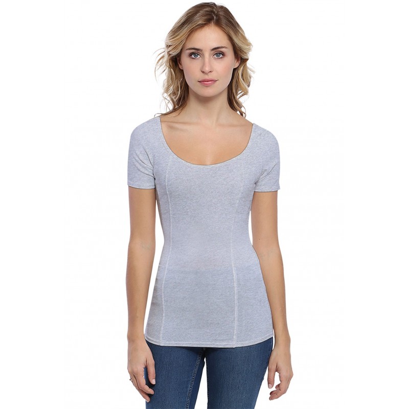 T-shirt avec surpiqures manches courtes en modal CATE03 T-shirt avec surpiqures manches courtes en modal CATE03