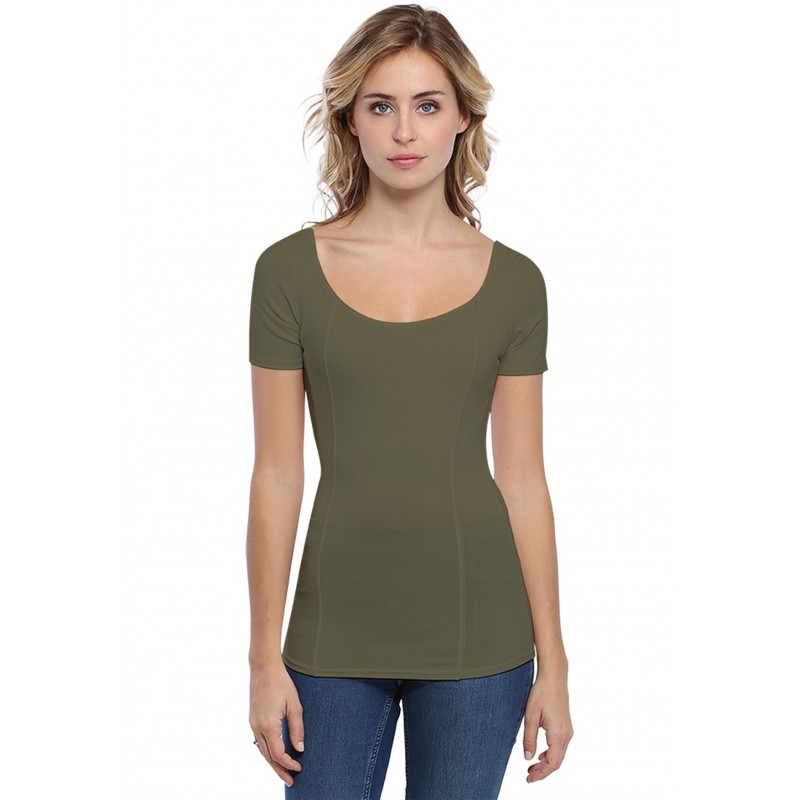 T-shirt avec surpiqures manches courtes en modal CATE03 T-shirt avec surpiqures manches courtes en modal CATE03