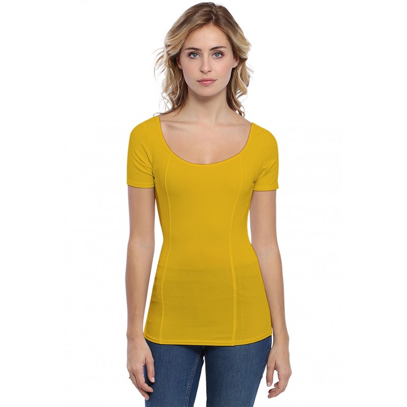T-shirt avec surpiqures manches courtes en modal CATE03 T-shirt avec surpiqures manches courtes en modal CATE03