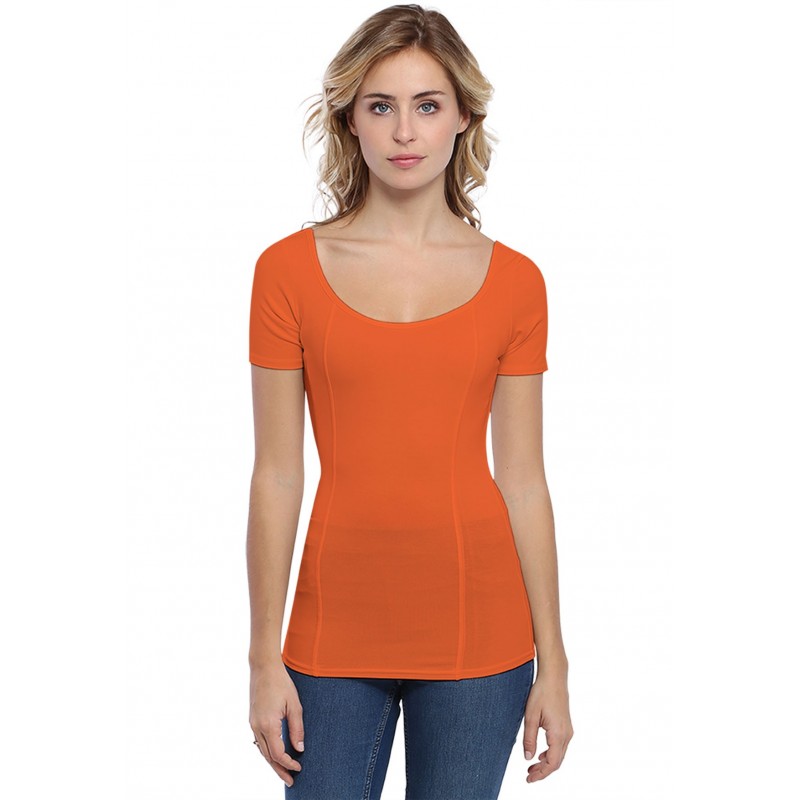 T-shirt avec surpiqures manches courtes en modal CATE03 T-shirt avec surpiqures manches courtes en modal CATE03