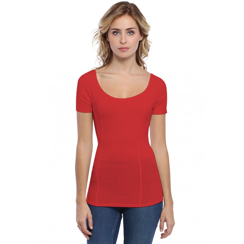 T-shirt avec surpiqures manches courtes en modal CATE03 T-shirt avec surpiqures manches courtes en modal CATE03