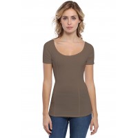 T-shirt avec surpiqures manches courtes en modal CATE03