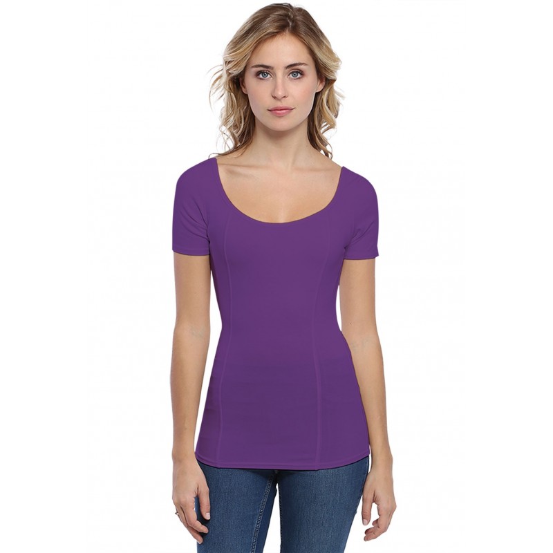 T-shirt avec surpiqures manches courtes en modal CATE03 T-shirt avec surpiqures manches courtes en modal CATE03