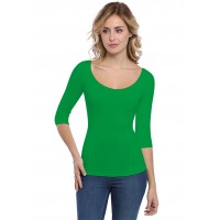 T-shirt avec surpiqures manches 3-4 en modal CATE04